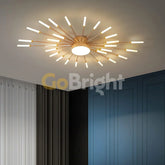 Lustra 28 LEDuri 56W Diametru 105cm Spiral 3 Tipuri de Lumini Auriu